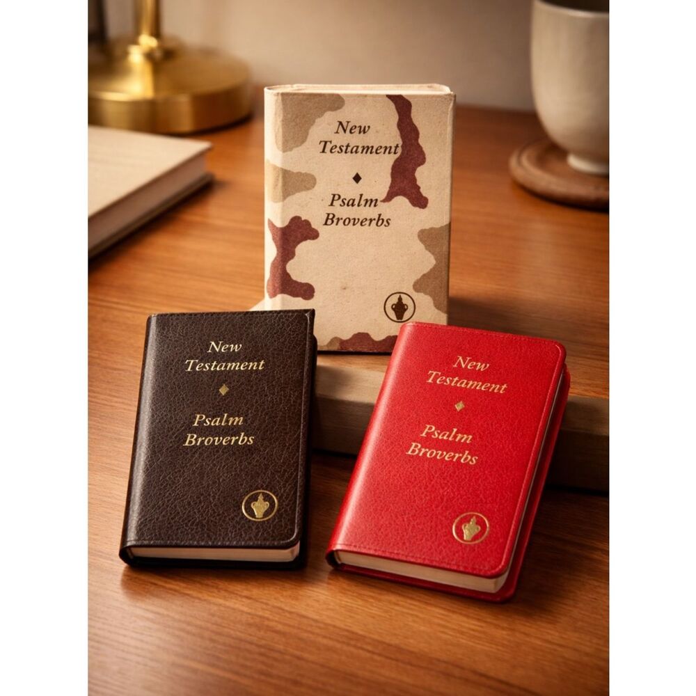 Vintage Set of 3 Pocket New Testament Bible with Psalms & Proverbs